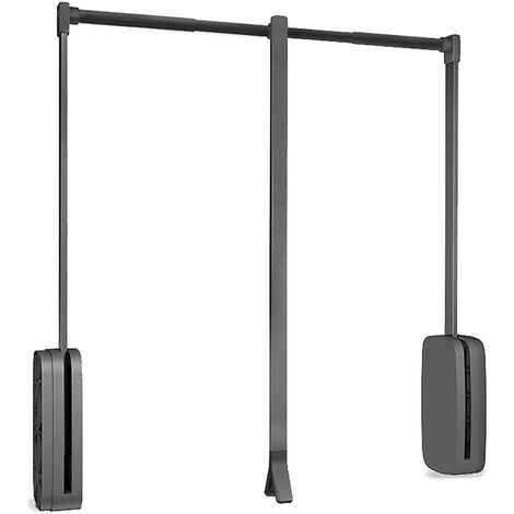 Emuca Kleiderlift für Garderoben Sling, 450 - 600, Titanium, Stahl und Kunststoff