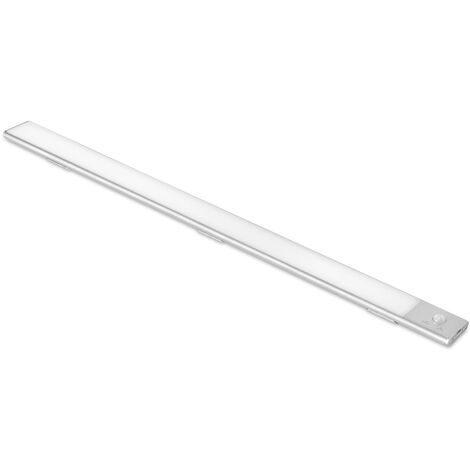 Emuca USB wiederaufladbare LED-Wandleuchte Kaus mit Bewegungssensor, L600mm, Kunststoff und Aluminium, Matt eloxiert