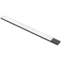 Emuca USB wiederaufladbare LED-Wandleuchte Kaus Black mit Näherungssensor, L400mmKunststoff und Aluminium, Schwarzer Metallic-Lack
