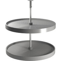 Emuca Satz Shelvo kreisförmiges Küchentischset Shelvo, für 800mm Modul, Kunststoff und Aluminium, Grau