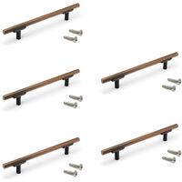 Emuca Lot von 5 Möbelgriffe Riad, L168mm, 128mm Achsenabstand, Aluminium, Bronze