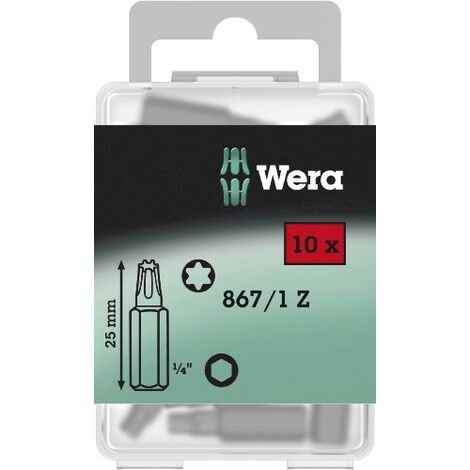 Inserti TORX Wera TX 25 X 25mm - Confezione Da 10 Pezzi, Per Viti Con Incavo, Attacco Esagonale 1/4" - Foto 9