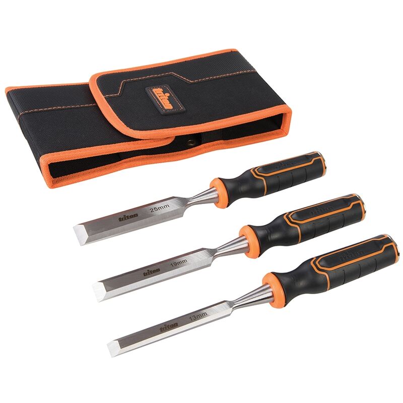 TRITON 969637 FORMÓN PARA MADERA, NEGRO Y NARANJA, SET DE 3 PIEZAS