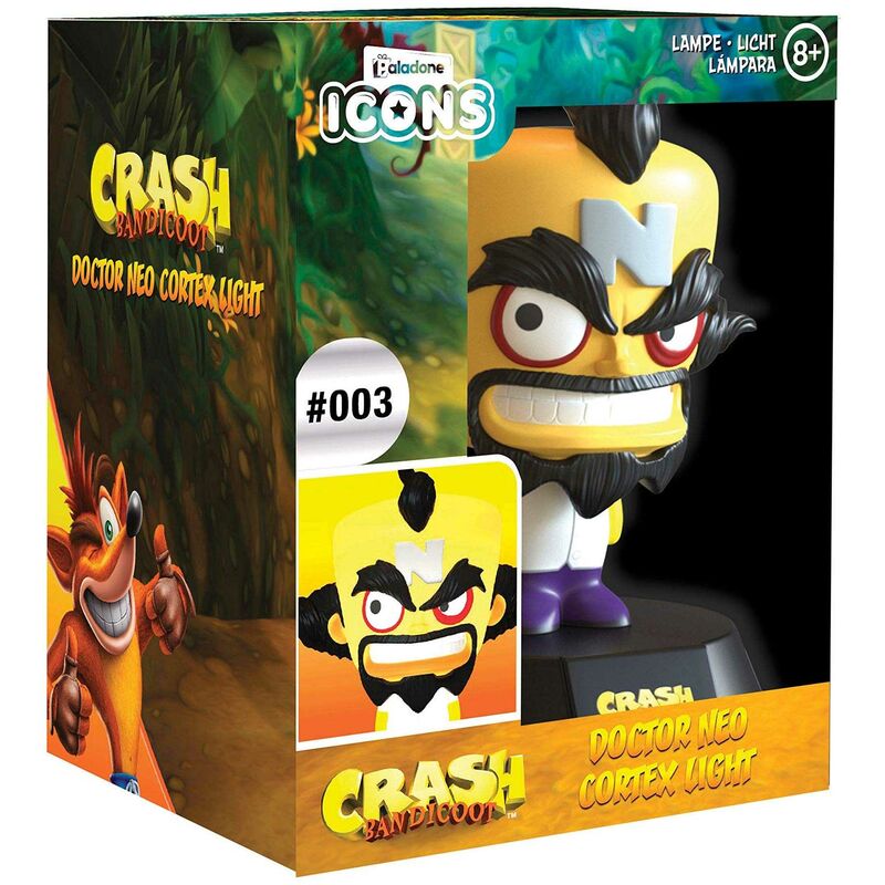 PALADONE PRODUCTOS CRASH BANDICOOT 3D ICON LIGHT DOCTOR NEO CORTEX LÁMPARAS DE 10 CM