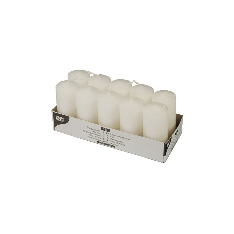 10 VELAS - 40 MM X 90 MM - VELAS BLANCAS Y ACCESORIOS 17915