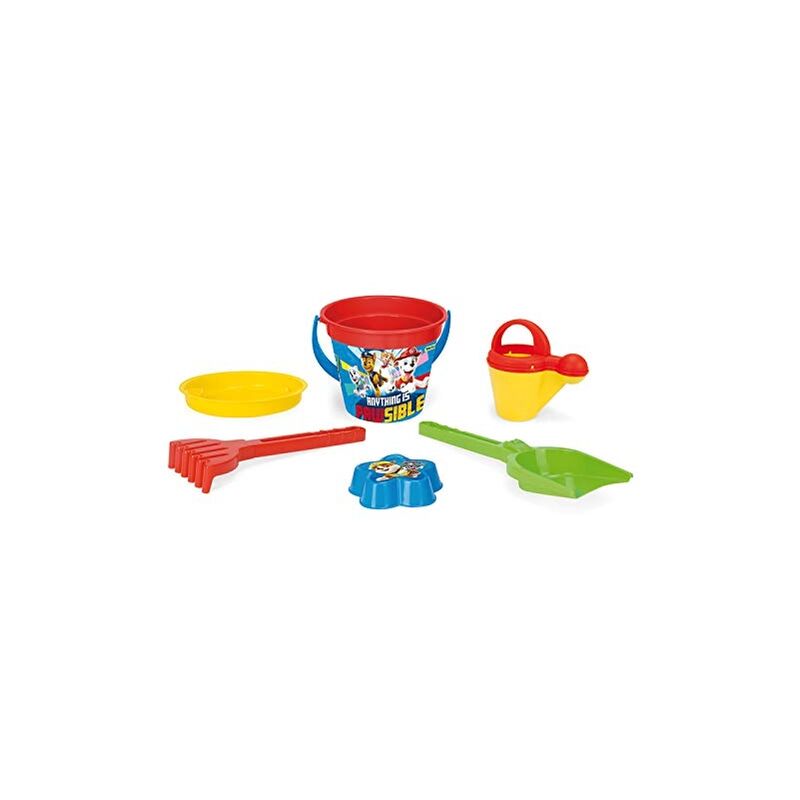 Wader Paw Patrol cubo colador de agua pala rastrillo y molde arena 6 piezas 81137 vadeador set patrulla