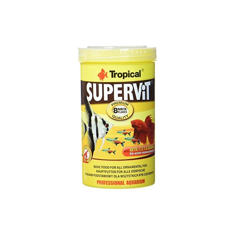 Tropical Supervit Premium forro principal para todos los peces ornamentales 1 er pack x comida mascotas natural alimento en escamas decorativos 1er 500