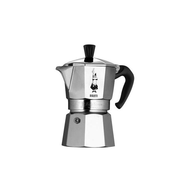 BIALETTI - MOKA EXPRESS: EL ICÓNICO CAFÉ ESPRESSO RE, EL VERDADERO CAFÉ ITALIANO, MOKA CAFETI RE 2 TAZA (90 ML), ALUMINIO, PLATA