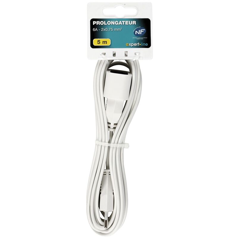 Alargador de enchufe plano 3 m - Blanco (SCH)