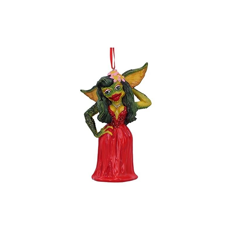 NEMESIS NOW GRETA GREMLIN D CORATION VESTIDO ROJO COLGANTE FESTIVO FORMA 13 CM B5590T1