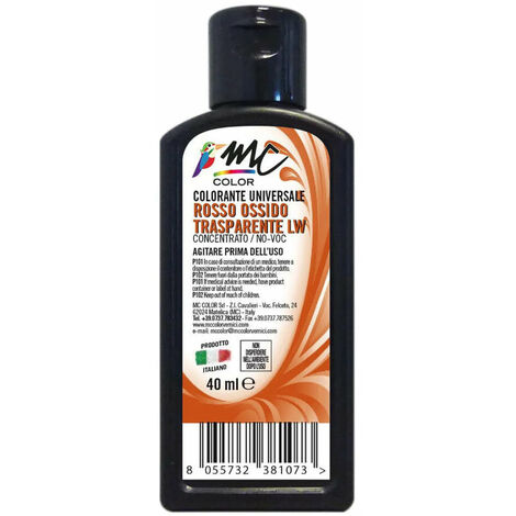 Colorante universale concentrato - 40 ml / Rosso ossido trasparente LW