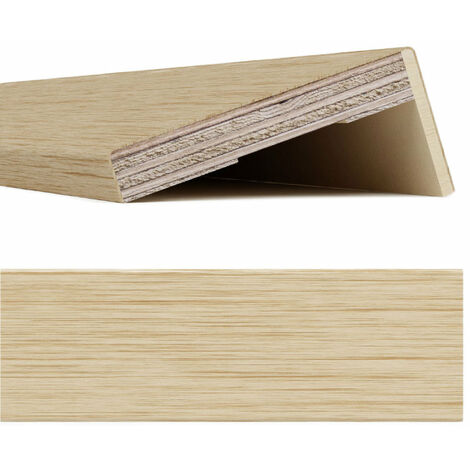 Coprifilo / Mostrina piatta impiallacciata 80 x 12 x 2250 mm con aletta 25 mm / Rovere