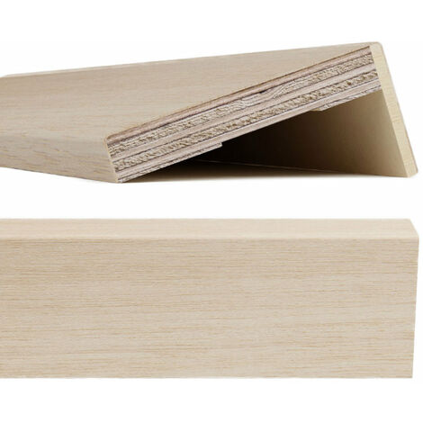 Coprifilo / Mostrina piatta impiallacciata 80 x 12 x 2250 mm con aletta 25 mm / Tanganika