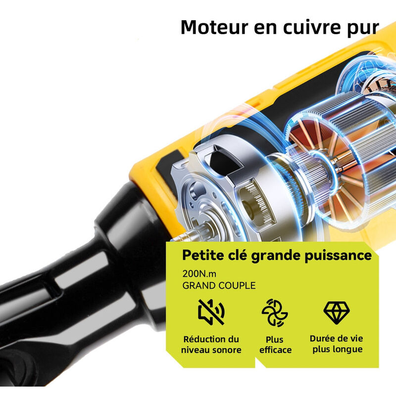 Clé à Cliquet Batterie 12V 3/8 Pouce – Ensemble de Clé à Cliquet