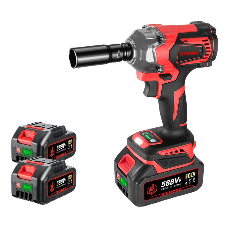 Clé à Choc Sans Fil Dong Cheng 20V | Couple 698 Nm, 4 Modes, Moteur Sans Balais | Kit Avec 2 Batteries 4Ah, Chargeur, Douilles Et Boîte
