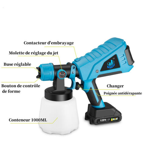 Pistolet à peinture sans fil TOPSHAK - OUTILS