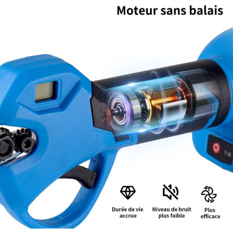 Secateur Electrique Sans Fil, Moteur Sans Balais 650 W, 2