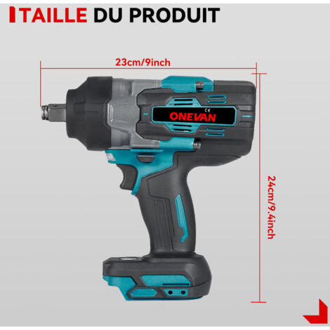 Clé à Choc électrique Sans Fil 3 En 1 - Brushless, Batterie 4000mAh, LED, Avec Douilles Et Accessoires - Bricolage, Voiture, Maison