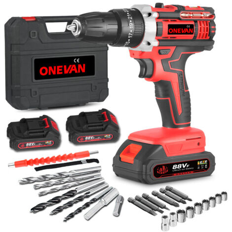Perceuse Visseuse à Percussion Sans Fil MellWin 18V - 2 Batteries Li-Ion + 25+3 Réglages + Mallette