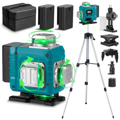 Onevan – Niveau laser 4D automatique – 16 lignes laser – Précision ±1 mm – Portée 25 m – Indice IP54 – 2 batteries 1200mAh – Télécommande jusqu'à 30 m