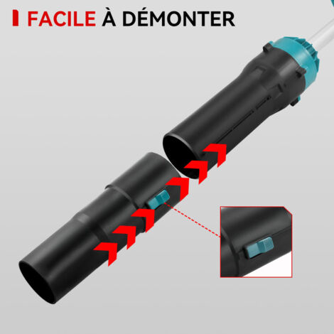 Souffleur De Feuilles Sans Fil 21V - Moteur Brushless 4500W - 2 Batteries 4.5Ah - 5 Vitesses + Turbo - Débit Air 10 M³/min