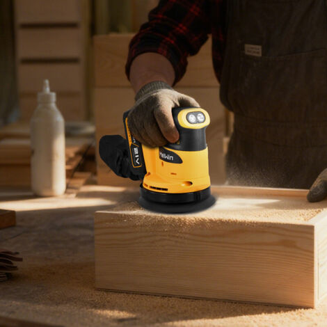 Ponceuse Orbitale TEENO 450W - 6 Vitesses (7000-13000 Tr/min) - Plateaux 125 & 150 Mm - 20 Disques Inclus - Bac à Poussière