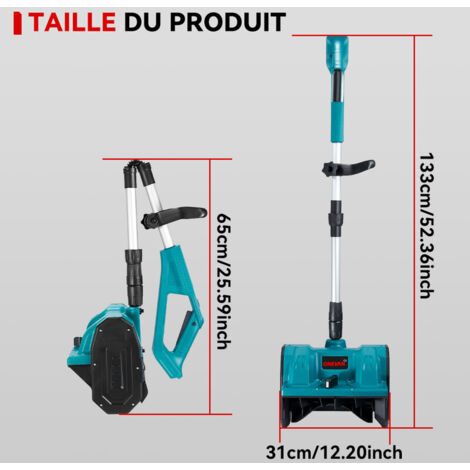 Souffleur Turbo Sans Fil 28000 Tr/min - 2 Batteries 6000 MAh, Vitesse Vent 576 Km/h - 4 Buses Interchangeables Pour Feuilles, Poussière, Neige
