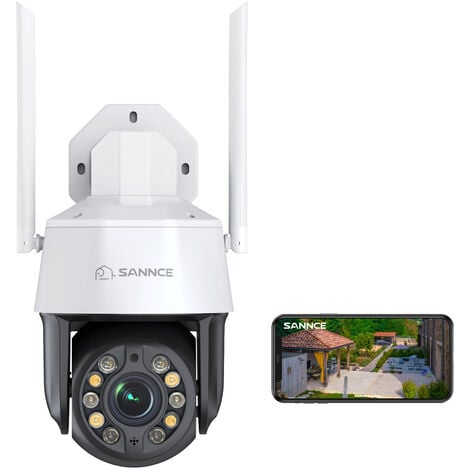 [Zoom óptico 5X y audio bidireccional] Cámara de seguridad PTZ inalámbrica  al aire libre, cámara de videovigilancia Zoom, cámara WiFi PTZ de 3MP para
