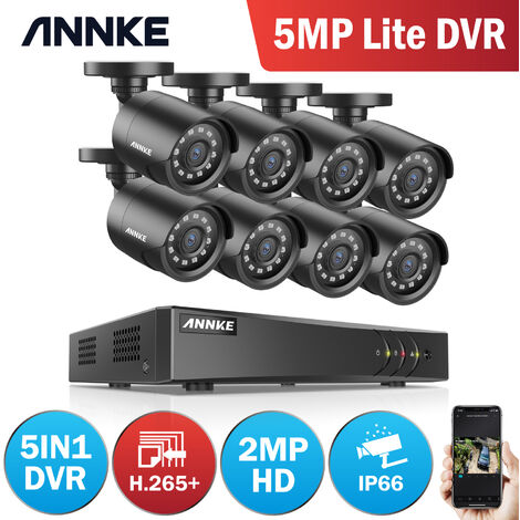 ANNKE Sistema cámara de seguridad CCTV de 16 canales 5MP 5 en 1 DVR con