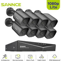SANNCE KIT cámara de vigilancia 8CH TVI DVR grabadora + 8 cámara HD 1080P Exterior visión nocturna de 20m – Sin disco duro