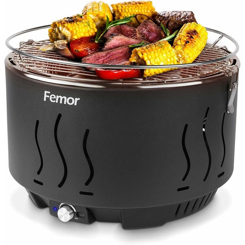 BAMNY Barbacoa Portátil Carbón, Barbacoa de Carbón Vegetal 35*35*25 cm, Parrilla de Mesa de Acero Inoxidable, con Ventilación Activa, Diseño de Hebillas, con Bolsa de Transporte, para 3-5 Personas