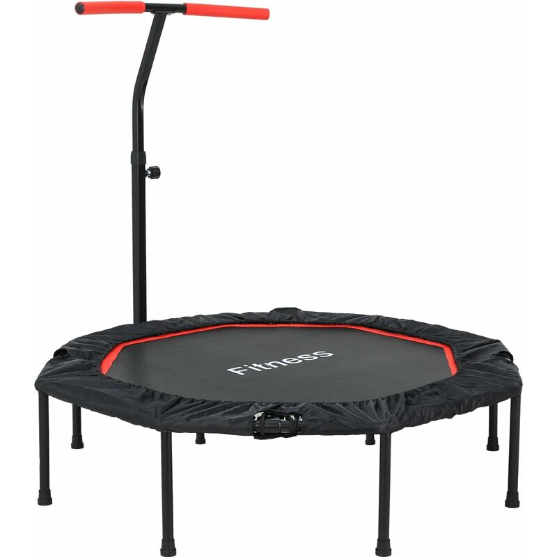 BAMNY Trampolín Fitness, 127 cm Diámetro, con Mango Altura Ajustable 5 Niveles,Trampolín para Saltar, Interior y Exterior, Estable y Silencioso, Capacidad de Carga 150 Kg