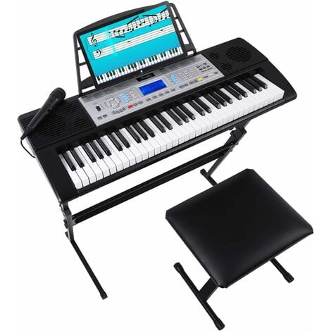 Juego de piano digital 61 teclado piano digital con soporte para piano,
