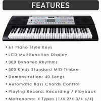 teclado electrónico piano digital con soporte para piano micrófono banco Juego de piano digital de 61 teclas soporte para partituras 