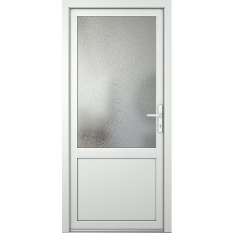 Porte de service 03, ouvrant vers l’extérieur, blanc/blanc, largeur: 90cm, hauteur: 205cm, sens d'ouverture: tirant droit