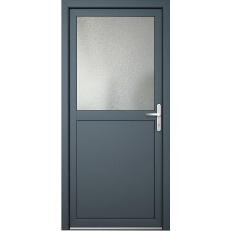 Meeth – Porte de service PVC 98 cm – Hauteur 200 cm – Ouvrante vers l'extérieur – Isolation thermique renforcée – Cadre en plastique renforcé