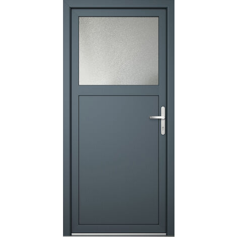 Meeth – Porte d'entrée PVC 80cm x 200cm – Ouvrant extérieur – Cadre multichambre renforcé – Isolation thermique 1,4 W(m²K)