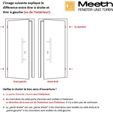 Porte de service 04, ouvrant vers l’extérieur, blanc/blanc, largeur: 90cm, hauteur: 205cm, sens d'ouverture: tirant gauche