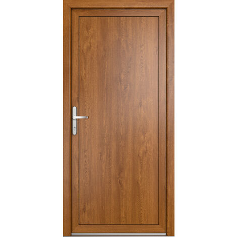 Meeth – Porte de service PVC 98cm x 200cm – Ouvrant extérieur tirant gauche – Panneau isolant en PVC sandwich – Seuil en aluminium
