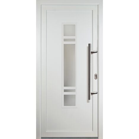Portes d'entrée  Exklusiv modèle 83, intérieur: blanc, extérieur: blanc largeur: 88cm, hauteur: 208cm, sens d'ouverture: tirant droit