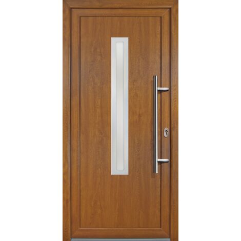 Portes d'entrée Exklusiv modèle 70, intérieur: golden oak, extérieur: golden oak largeur: 108cm, hauteur: 200cm, sens d'ouverture: tirant droit (1/5)