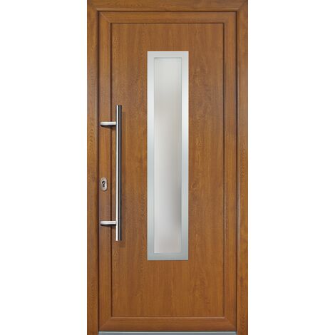 Portes d'entrée Exklusiv modèle 32, intérieur: golden oak, extérieur: golden oak largeur: 108cm, hauteur: 200cm, sens d'ouverture: tirant gauche (1/5)