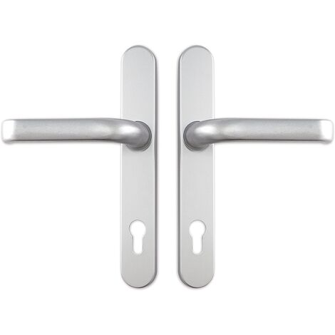 Meeth – Poignée de porte d'entrée à cylindre 36mm – Broche carrée – Finition blanche pour portes en PVC et aluminium – Accessoires de montage inclus