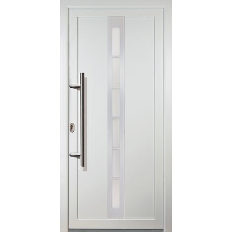 Portes d'entrée classique  modèle 38, intérieur: blanc, extérieur: blanc  largeur: 108cm, hauteur: 200cm, sens d'ouverture: tirant gauche