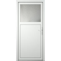 Porte de service PVC M01, blanc/blanc, largeur: 80cm, hauteur: 205cm, sens d'ouverture: tirant droit
