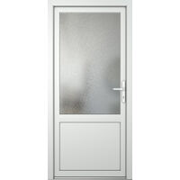 Porte de service PVC M03, blanc/blanc, largeur: 88cm, hauteur: 200cm, sens d'ouverture: tirant droit