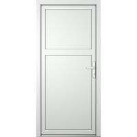 Porte de service PVC M07, blanc/blanc, largeur: 80cm, hauteur: 200cm, sens d'ouverture: tirant droit