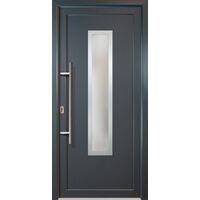 Portes d'entrée aluminium modèle 32, intérieur: titan, extérieur: titan largeur: 98cm, hauteur: 208cm, sens d'ouverture: tirant gauche