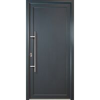 Portes d'entrée aluminium modèle 01, intérieur: titan, extérieur: titan largeur: 108cm, hauteur: 208cm, sens d'ouverture: tirant gauche