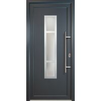 Portes d'entrée Exklusiv modèle 87, intérieur: blanc, extérieur: titan largeur: 108cm, hauteur: 200cm, sens d'ouverture: tirant droit